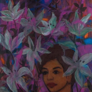 Mirror, figurative acrylic on canvas painting